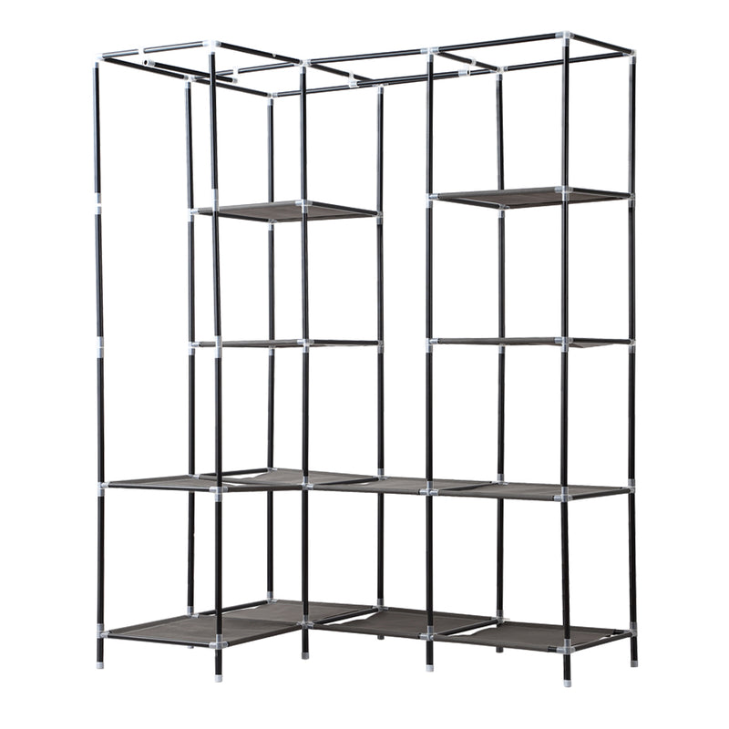 Levede Portable Corner Clothes Closet Wardrobe Storage Organiser Rack Unit Shelf