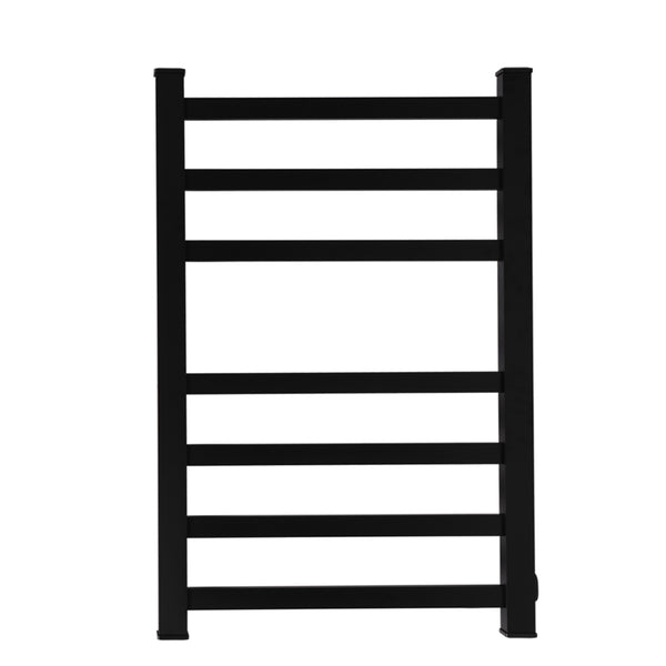 Dutxa Heated Towel Rail Rack Bathroom Electric Rails 7 Bars 130W  Warmer Black