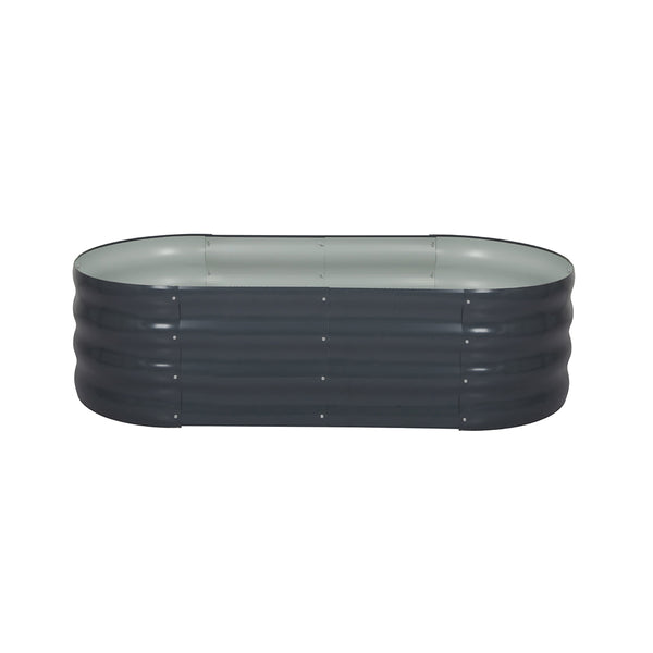Lambu Garden Bed Planter Raised Coated Steel Vegetable Beds Oval 160x80x42cm