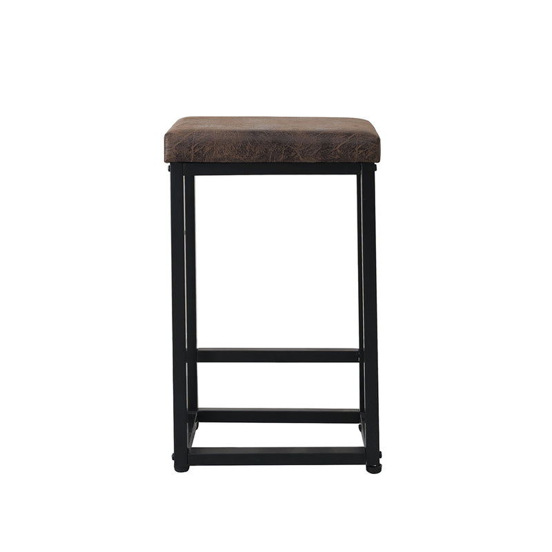 Levede Upholstered Bar Stools Backless Leather Metal Kitchen Counter Chairs x2