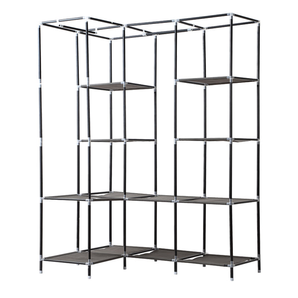 2x Levede Portable Corner Clothes Closet Wardrobe Storage Organiser Unit Shelf