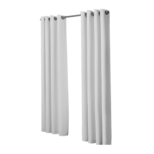 2x Blockout Curtains Panels 3 Layers Eyelet Room Darkening 132x230cm Grey