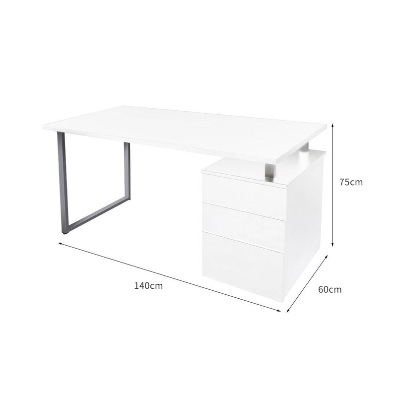 Office Computer Desk Student Laptop Study Table Home Workstation Shelf Desks White