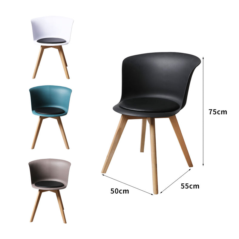 4Pcs Office Meeting Chair Set PU Leather Seats Dining Chairs Home Cafe Retro Type 1