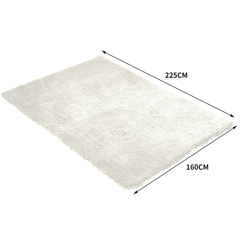 Ultra Soft Anti Slip Rectangle Plush Shaggy Floor Rug in Beige Colour 160x225cm