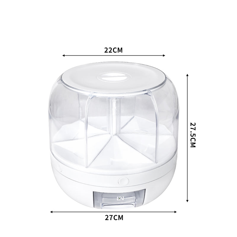 TOQUE Grain Storage Cereal Dispenser Rice Container Kitchen Rotating Food Case