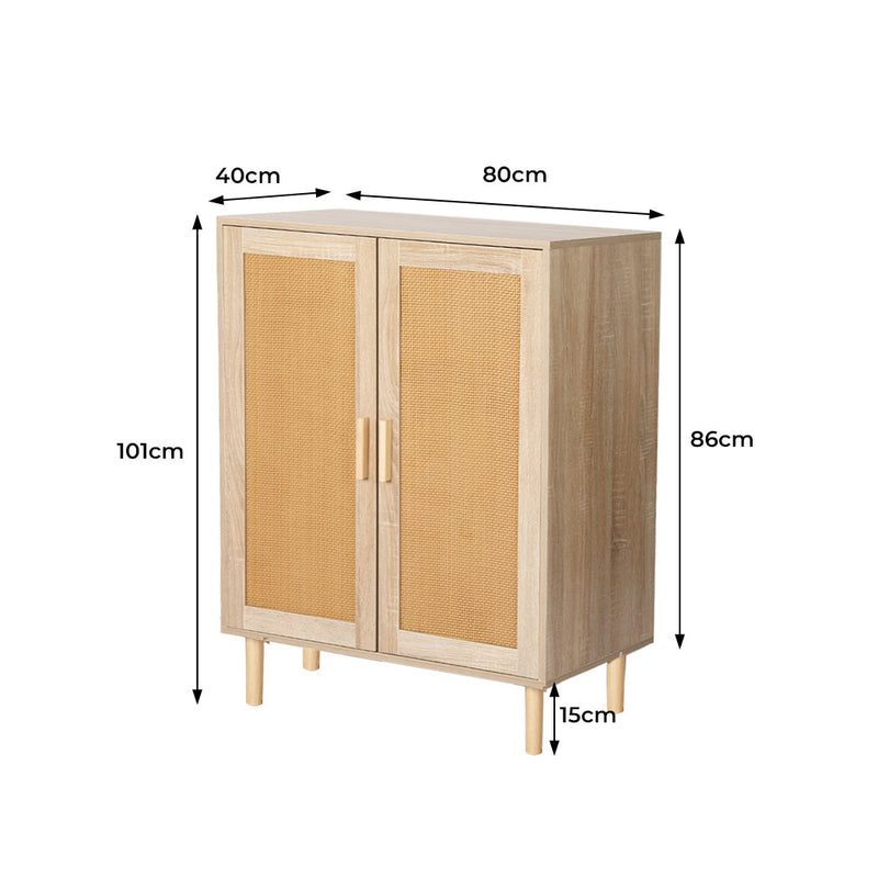 Levede Storage Cabinet Rattan Dresser Chest of Drawers Tallboy Wooden Cabinet
