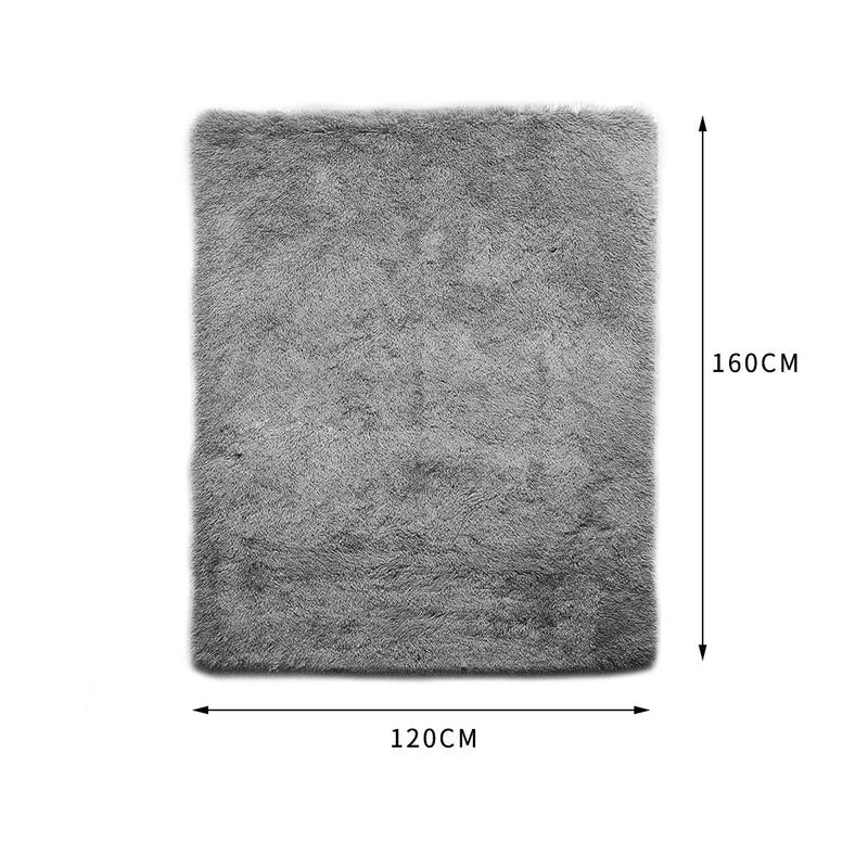 Designer Soft Shag Shaggy Floor Confetti Rug Carpet Home Decor 120x160cm Grey