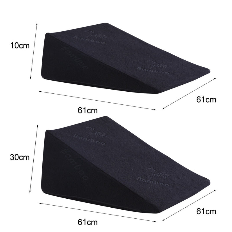 Cool Gel Memory Foam Bed Wedge Pillow Cushion Neck Back Support Sleep with Cover