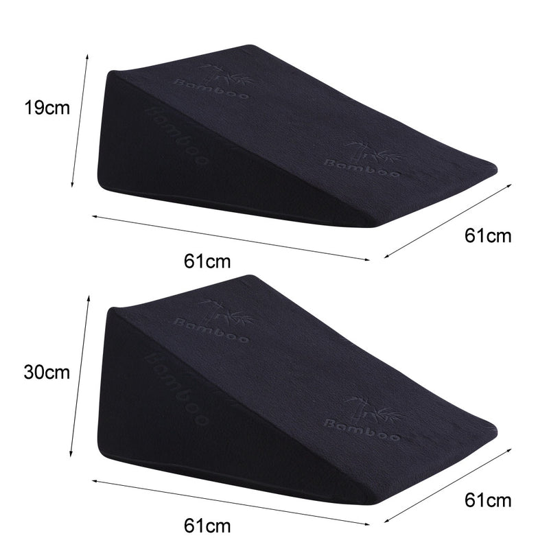 Cool Gel Memory Foam Bed Wedge Pillow Cushion Neck Back Support Sleep with Cover