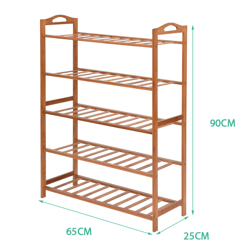Levede 5 Tiers Bamboo Shoe Rack Storage Organizer Wooden Shelf Stand Shelves