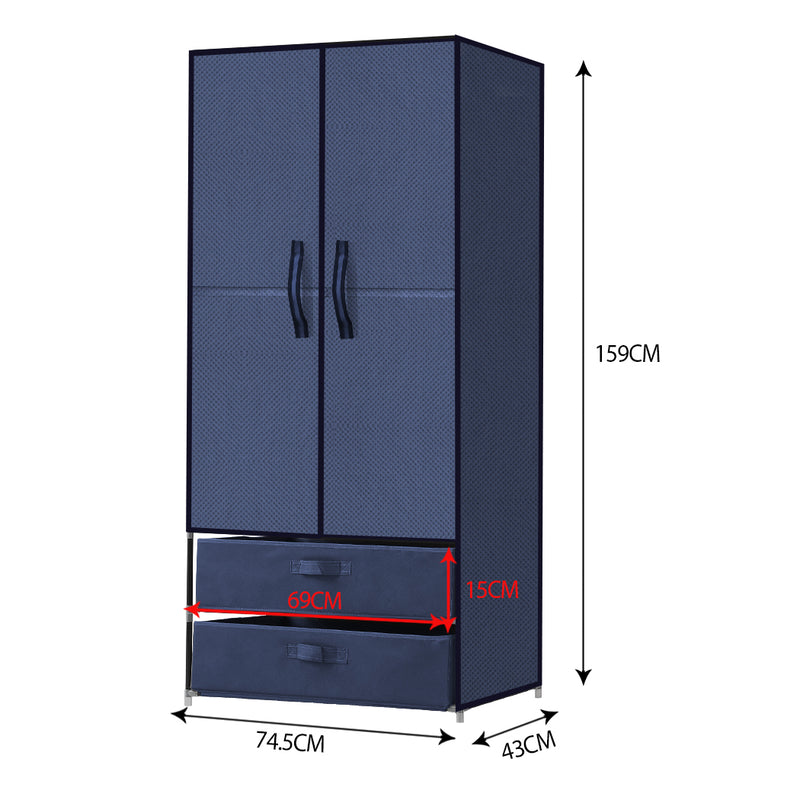 Levede Portable Wardrobe Clothes Closet Storage Cloth Organiser Unit Shelf Rack