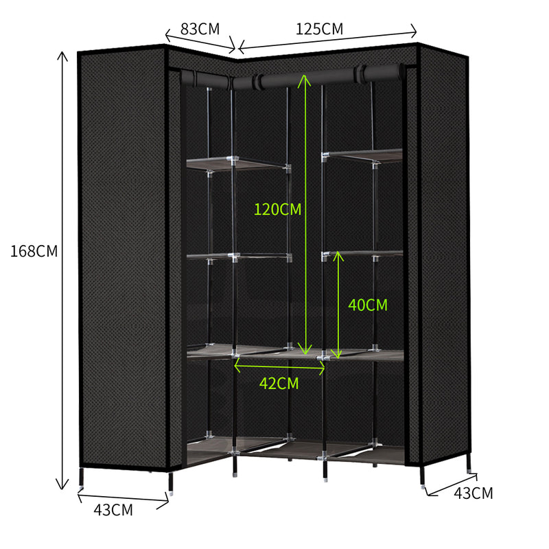 Levede Portable Clothes Closet Wardrobe Storage Cloth Organiser Unit Shelf Rack