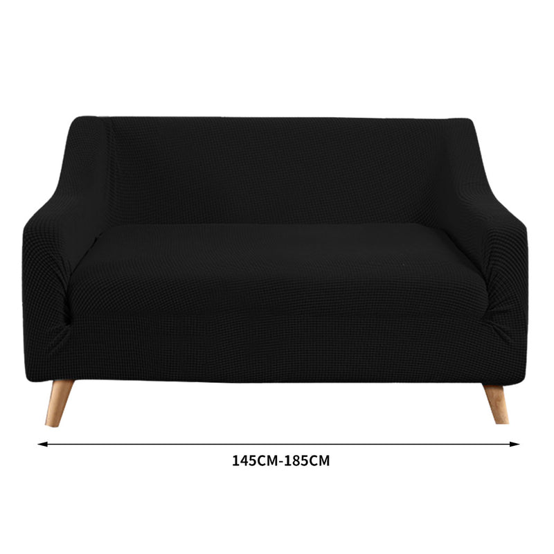 Couch Stretch Sofa Lounge Cover Protector Slipcover 2 Seater Black
