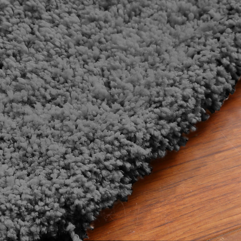 Ultra Soft Anti Slip Rectangle Plush Shaggy Floor Rug Carpet 120x170cm Charcoal