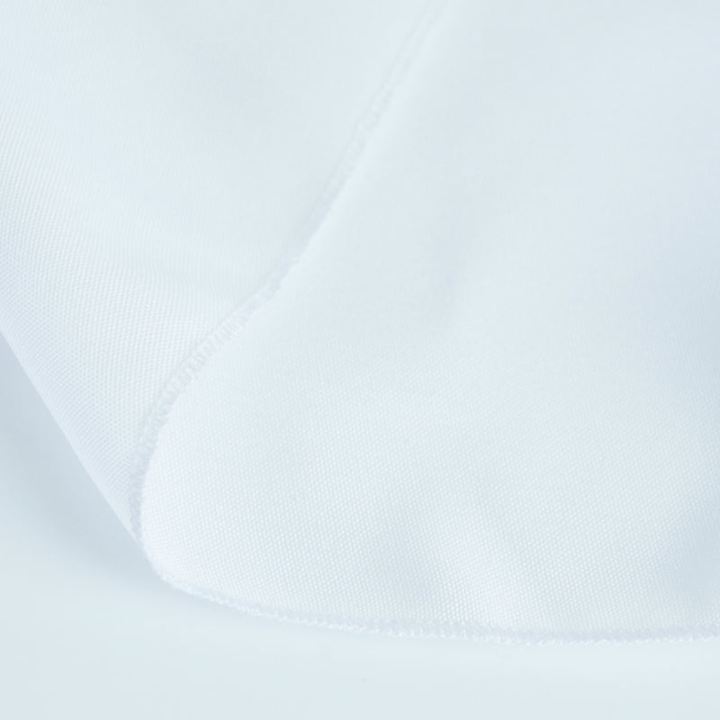 1 Pc 220cm White Round Fitted Tableclothes Hemmed Edges Trestle Event Wedding