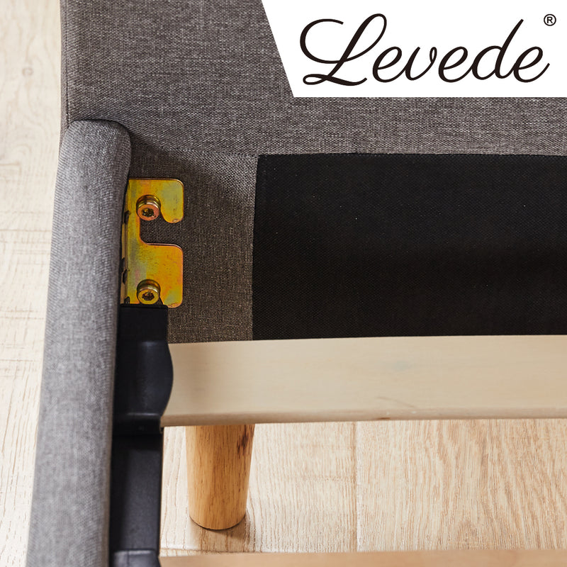 Levede Bed Frame Double Size Wooden Platform Linen Fabric Base Bedhead Headboard