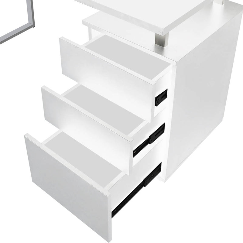 Office Computer Desk Student Laptop Study Table Home Workstation Shelf Desks White