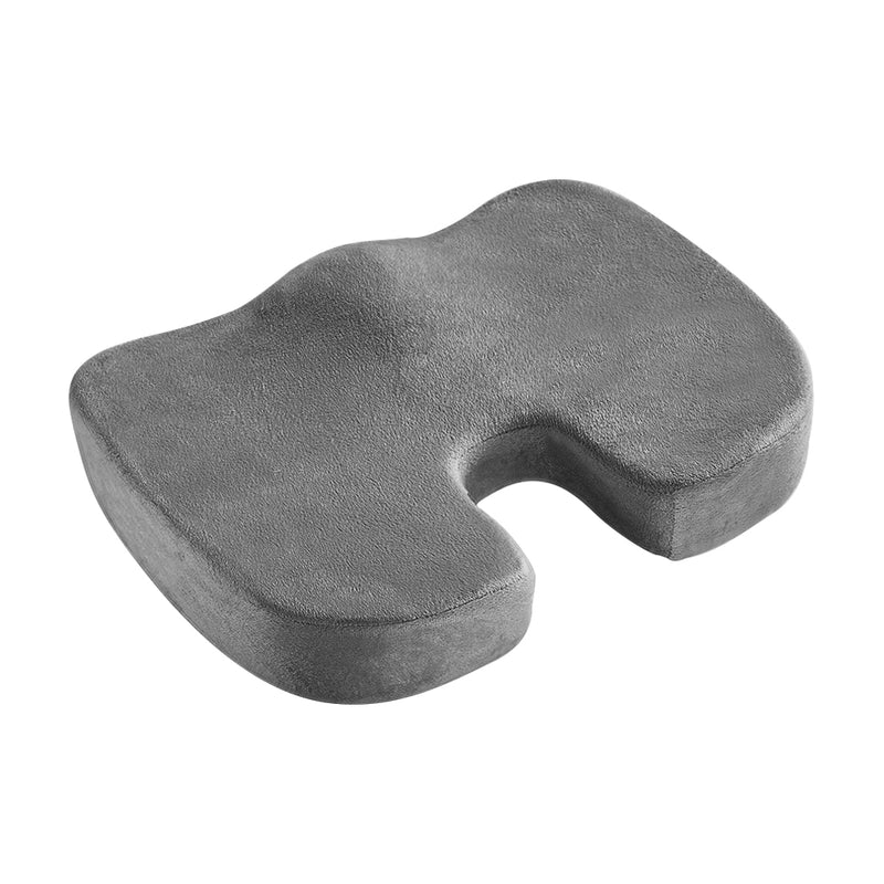 Seat Cushion Memory Foam Lumbar Back Support Orthoped Office Pain Relief Grey