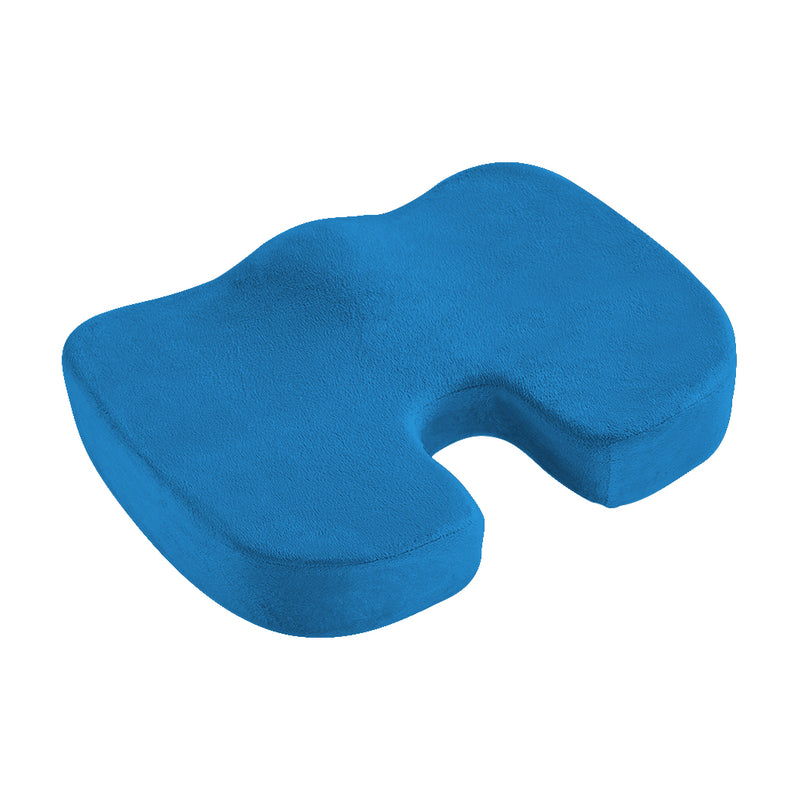 Seat Cushion Memory Foam Lumbar Back Support Orthoped Office Pain Relief Blue