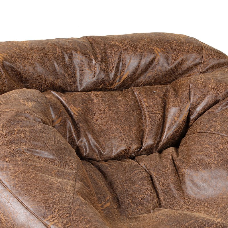 Marlow Bean Bag Chair Cover PU Leather Home Accent Game Seat Lazy Sofa Rustic