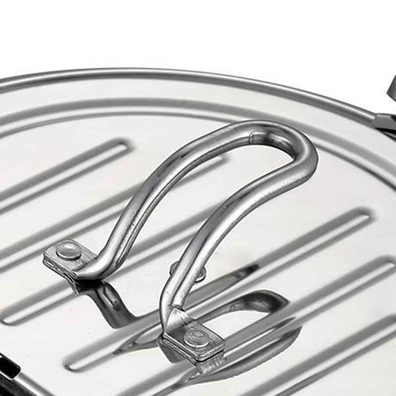 20cm Japanese Deep Frying Pot Thermometer Stainless Steel Tempura Fryer Silver