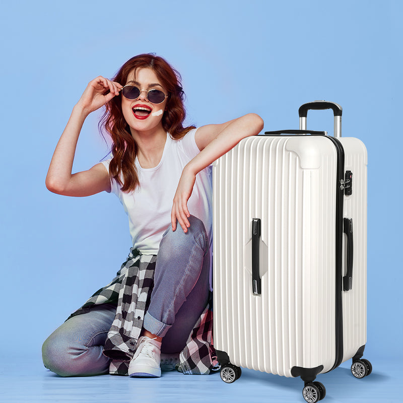 Slimbridge 30" Luggage Travel Suitcase Trolley Case Packing Waterproof TSA White
