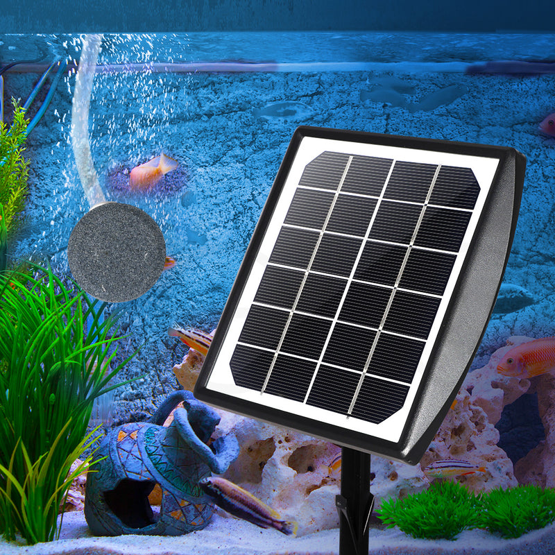 Lambu Solar Oxygenator Air Pump Powered Pool Water Pond Outdoor Fish Oxygen Tank
