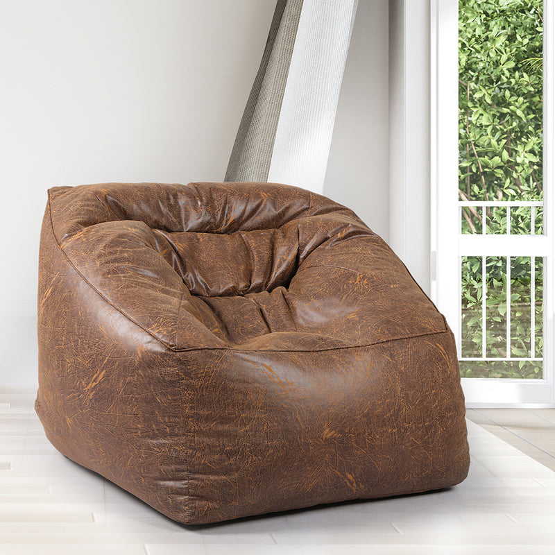 Marlow Bean Bag Chair Cover PU Leather Home Accent Game Seat Lazy Sofa Rustic
