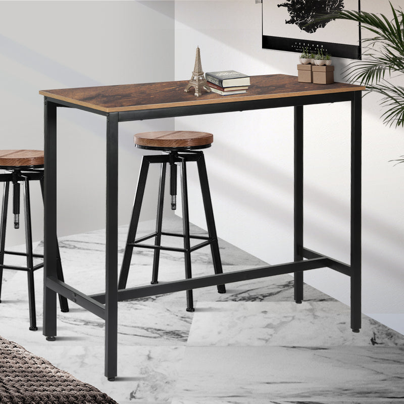 Levede High Bar Table Nordic Industrial Stylish Modern Pub Wood 120CMX40CM