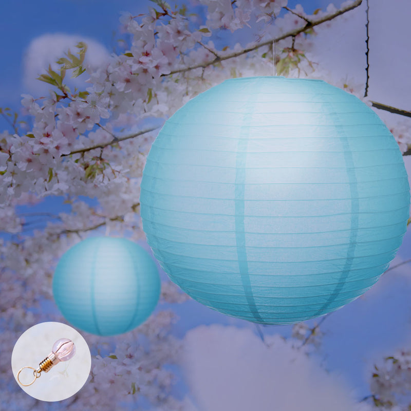 12" Paper Lanterns for Wedding Party Festival Decoration - Blue and White Colours