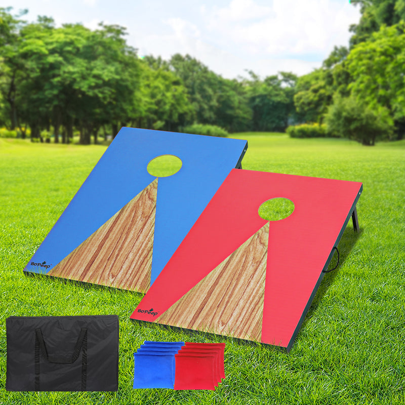 BoPeep 2PCS Kids Bean Bag Toss Cornhole Game Set Children Wooden Outdoor Toys