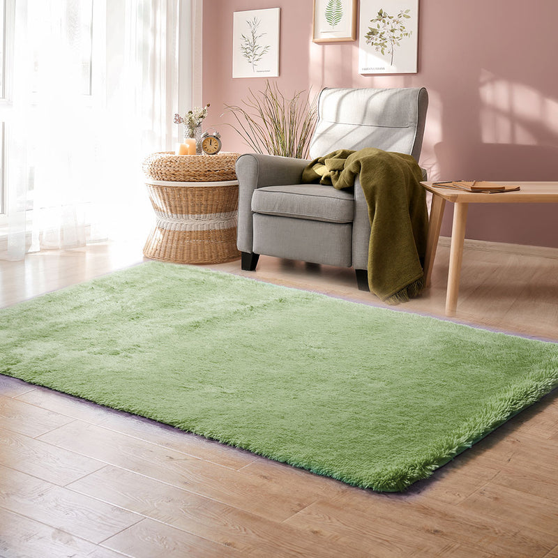 Designer Soft Shag Shaggy Floor Confetti Rug Carpet Home Decor 300x200cm Green