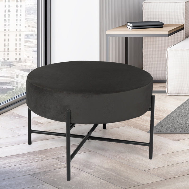 Levede Foot Stool Ottoman Footstool Velvet Accent Chair Round Dressing Vanity
