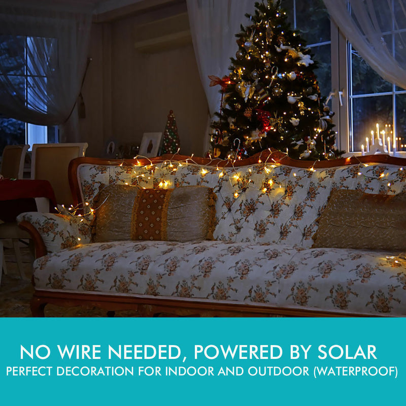52M 500LED String Solar Powered Fairy Lights Garden Christmas Decor Cool White